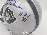 George Blanda Autographed Raiders Mini Helmet Think Win HOF 81 Beckett BS30070