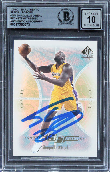 graded autograph cards Lakers Shaquille O'Neal Signed 2000 ASF #SF4 Card Auto Graded GM 10! B – Super Sports Center