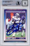 Emmitt Smith Signed 1990 Score Supplemental #101 (Grade 10) Slabbed BAS 39932