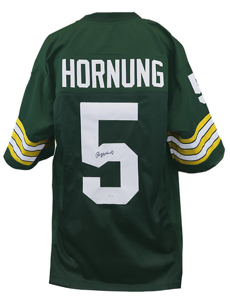 Paul Hornung (GB PACKERS) Signed Green Throwback Custom Football Jersey -JSA COA