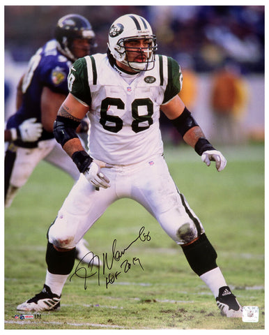 Kevin Mawae Signed New York Jets Action 16x20 Photo w/HOF 2019 - (SCHWARTZ COA)