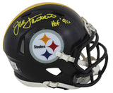 Steelers Jack Lambert "HOF 90" Signed Speed Mini Helmet W/ Case BAS