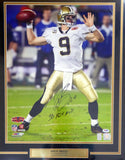 DREW BREES AUTOGRAPHED FRAMED 16X20 SAINTS "SB XLIV MVP" PHOTO PSA/DNA 123705