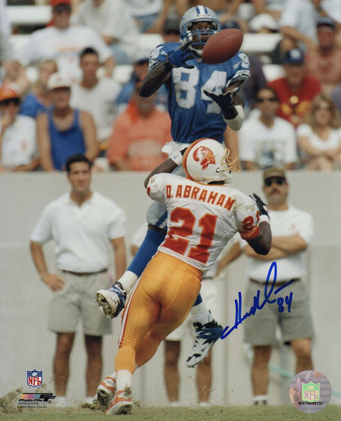 Herman Moore Signed Lions Jumping Catch vs. Bucs 8x10 Photo - (SCHWARTZ COA)