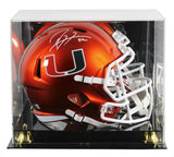 Miami Ray Lewis Signed Flash Full Size Speed Rep Helmet W/ Case BAS Witnessed