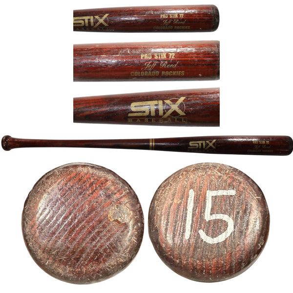 Jeff Reed Colorado Rockies Game Used Maple Stix Baseball Bat 57268