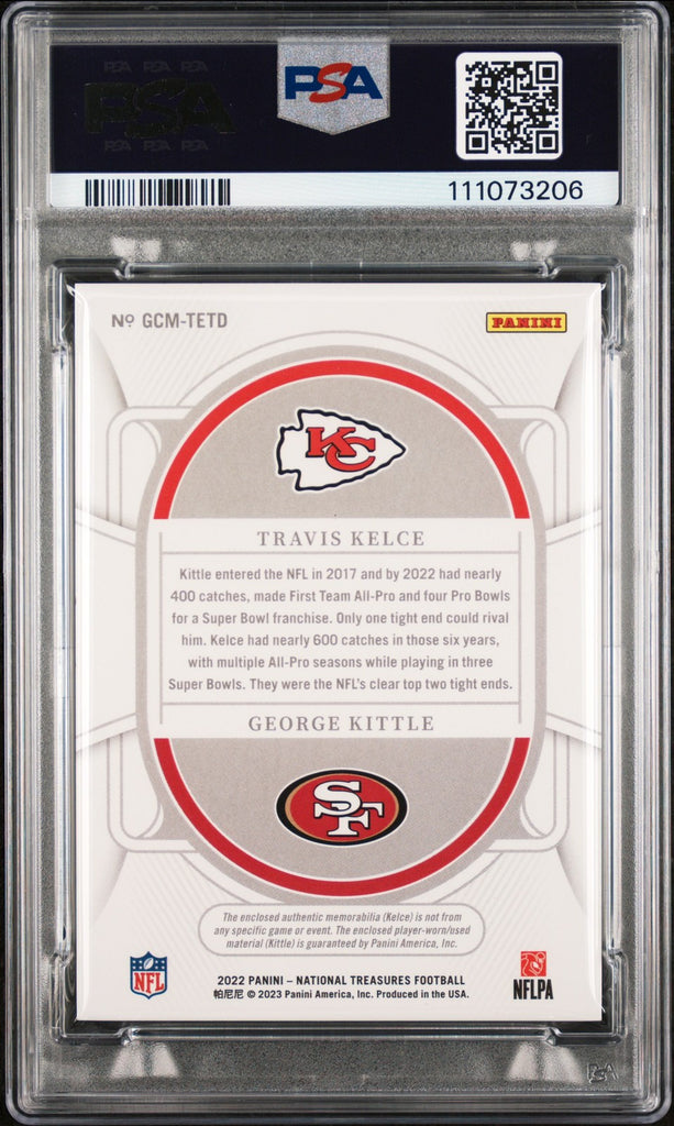 Travis Kelce & George Kittle Signed 2022 NT GC Mat #TETD Card Grade 9 ...
