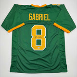 Autographed/Signed Dillon Gabriel Oregon Green College Football Jersey BAS COA