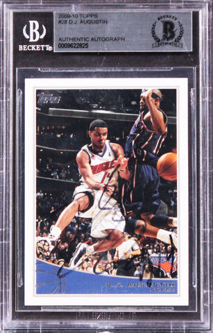 Bobcats D.J. Augustin Authentic Signed 2009 Topps #28 Card Autographed BAS Slab