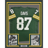 Framed Autographed/Signed Willie Davis 35x39 Green Bay Green Jersey PSA COA