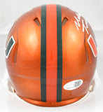 Malachi Toney Autographed Miami Hurricanes Flash Speed Mini Helmet - JSA W