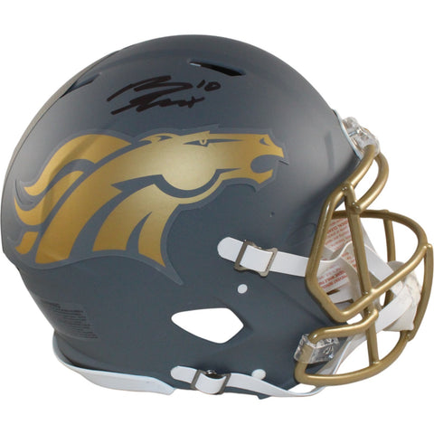 Bo Nix Autographed Denver Broncos Authentic Slate Helmet Beckett Witness 55116