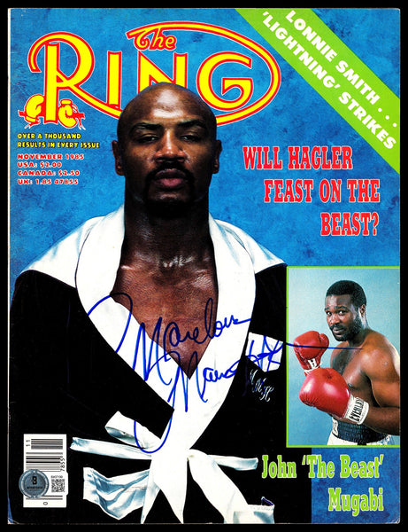 Marvelous Marvin Hagler Autographed Signed Magazine Beckett BAS QR #BM37199