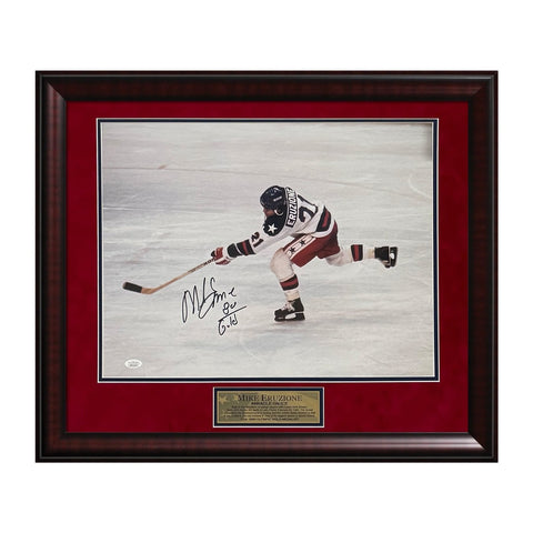 Mike Eruzione USA Hockey Signed Autographed Photo Framed To 23x27 w/ Inscription