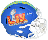 DEVONTA SMITH SIGNED PHILADELPHIA EAGLES BLUE SUPER BOWL 59 LIX FULL SIZE HELMET