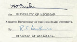 Fritz Crisler HOF Michigan Head Coach Signed/Auto Contract PSA BA199013
