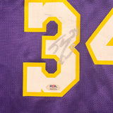 Shaquille O'Neal Signed Jersey PSA Los Angeles Lakers Autographed
