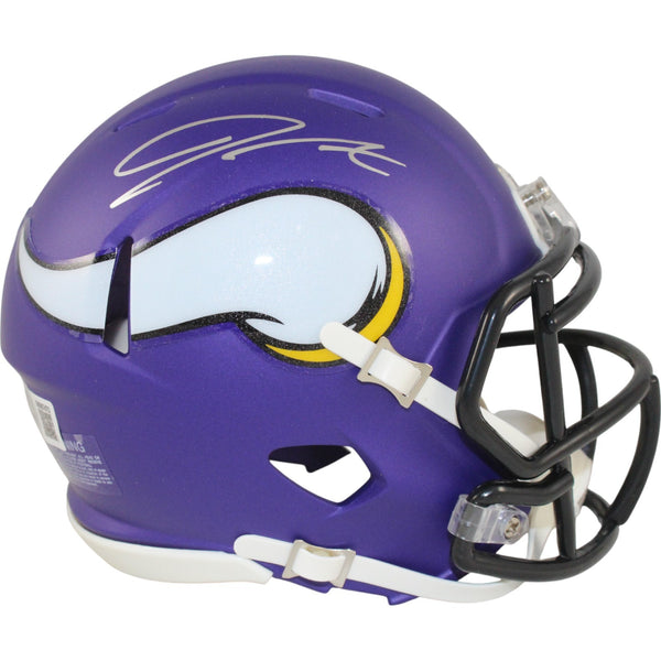 Jordan Addison Autographed Minnesota Vikings Mini Helmet Beckett Witness 50971