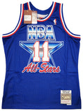 JAZZ KARL MALONE AUTOGRAPHED BLUE M&N 1992 ALL STAR GAME JERSEY L BECKETT 211880