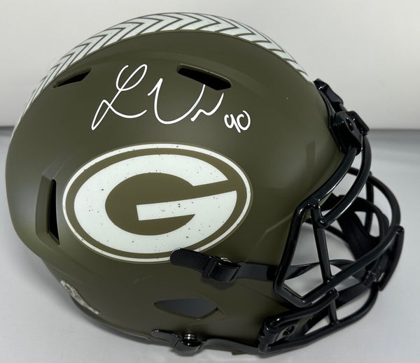 Packers LUKAS VAN NESS Signed Full Size SALUTE Replica Speed Helmet AUTO - BAS