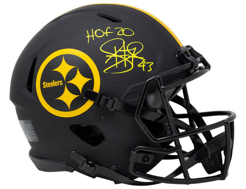 Troy Polamalu Signed Steelers FS Speed Authentic Eclipse Helmet HOF 20 BAS ITP