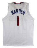 James Harden Authentic Signed White Pro Style Jersey Autographed BAS