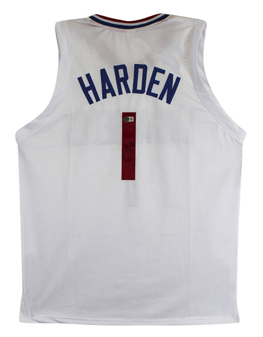 James Harden Authentic Signed White Pro Style Jersey Autographed BAS