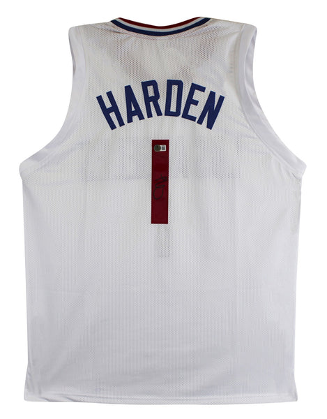 James Harden Authentic Signed White Pro Style Jersey Autographed BAS