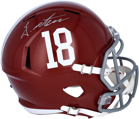 John Metchie Alabama Crimson Tide Signed Riddell #18 Speed Replica Helmet