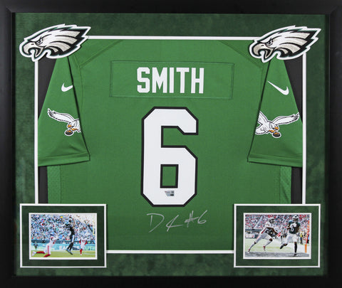 Eagles DeVonta Smith Signed Kelly Green Nike Game Framed Jersey Fanatics