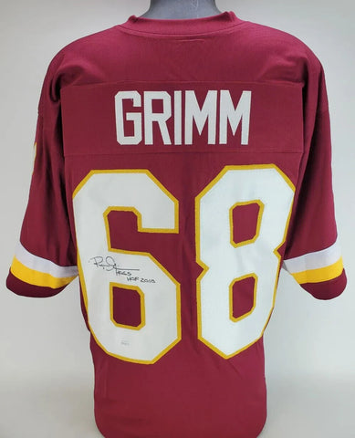 Russ Grimm Signed Washington Redskins Inscribed "HOF 2010" Jersey (JSA COA)