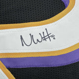 Framed Autographed/Signed Nate Wiggins 35x39 Baltimore Black Jersey JSA COA