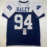 Autographed/Signed Charles Haley Dallas Thanksgiving Day Football Jersey JSA COA