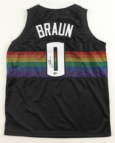 Christian Braun Signed Denver Nuggets Throwback Jersey (Beckett) 2023 Champion