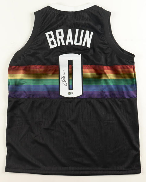 Christian Braun Signed Denver Nuggets Throwback Jersey (Beckett) 2023 Champion