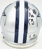 DEZ BRYANT AUTOGRAPHED COWBOYS SILVER SPEED MINI HELMET BECKETT WITNESS 230224
