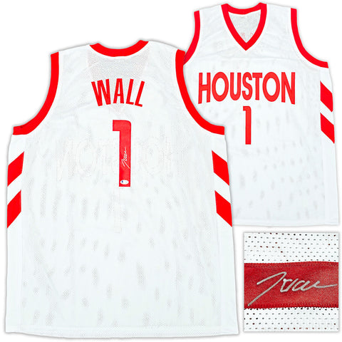 HOUSTON ROCKETS JOHN WALL AUTOGRAPHED WHITE JERSEY BECKETT BAS WITNESS 220615
