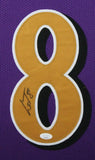 LAMAR JACKSON (Ravens color rush SKYLINE) Signed Autographed Framed Jersey JSA