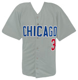 David Ross Signed Grey Custom Baseball Jersey w/2016 WS Champs - (SCHWARTZ COA)