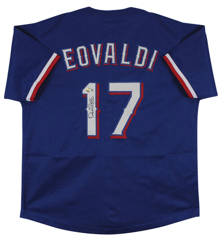 Nathan Eovaldi Authentic Signed Blue Pro Style Jersey Autographed BAS Witnessed