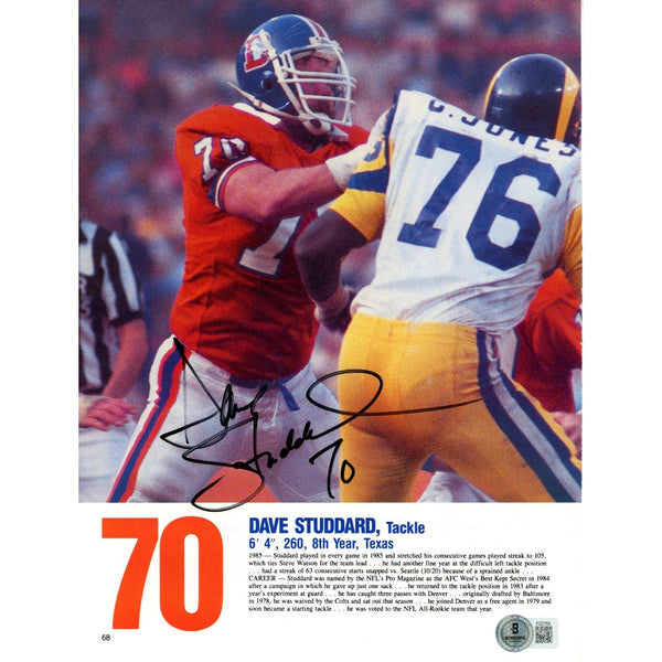 Dave Studdard Autographed/Signed Denver Broncos Magazine Page Beckett 59265