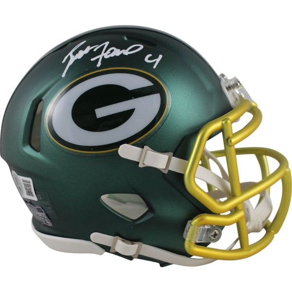 Brett Favre Autographed Green Bay Packers Blaze Mini Helmet Beckett 49215