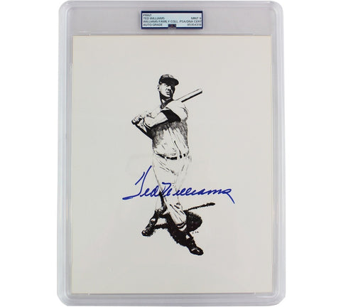 Ted Williams Signed Boston Red Sox 8.5x11 PSA/DNA Mint 9 Encapsulated Print