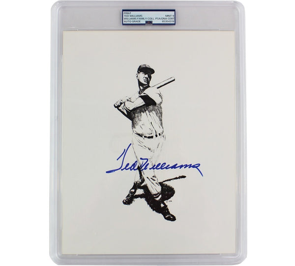Ted Williams Signed Boston Red Sox 8.5x11 PSA/DNA Mint 9 Encapsulated Print