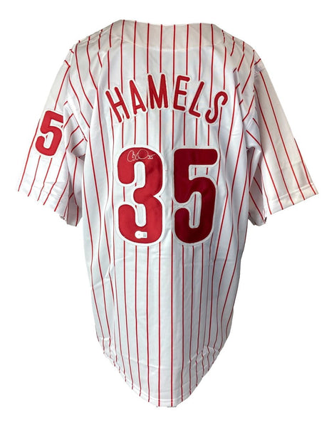 Cole Hamels Philadelphia Signed White Baseball Jersey BAS