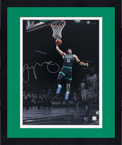 FRMD Jayson Tatum Boston Celtics Signed 16x20 Spotlight Dunk vs Nets Photo