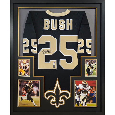 Reggie Bush Autographed Signed Framed Saints Jersey PSA/DNA