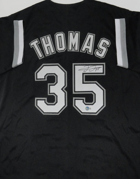Chicago White Sox FRANK THOMAS Signed Custom Replica Black Jersey AUTO - BAS