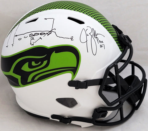 Jim Zorn Autographed Seahawks Lunar Eclipse White Full Size Helmet Play Call MCS