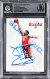 76ers Julius Erving Signed 2014 Panini Excalibur Slam Inc. #8 Card BAS Slabbed